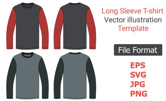 Download Long Sleeve T Shirt Template Vector Svg. - T shirt template Collection