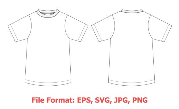 Download Short Sleeve T Shirt Template SVG - Premium Resources