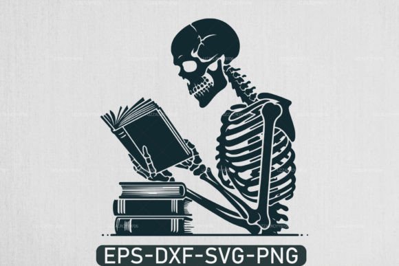 Download A Skeleton Reading Book Svg, Book Lover - Reading book svg Collection