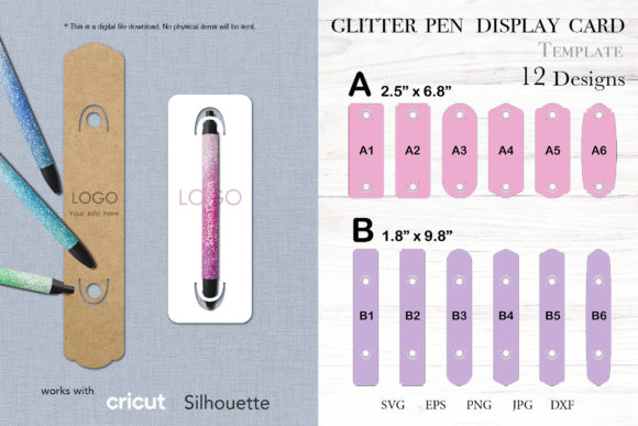 Download Glitter Pen Display Card Svg ,png Clipar - Display card svg Collection