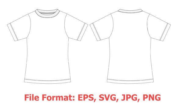 Download Short Sleeve T Shirt Template for Ladies - Premium Resources
