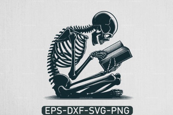 Download A Skeleton Reading Book Svg, Book Lover - Reading book svg Collection