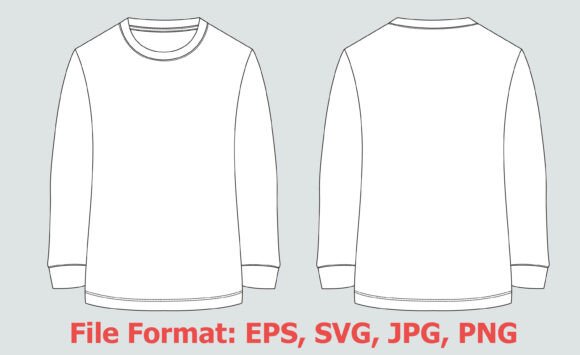 Download Long Sleeve T Shirt Template SVG - T shirt template Collection