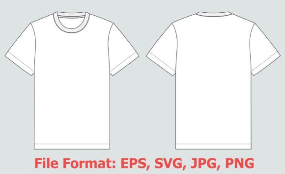 Download Short Sleeve Basic T Shirt Template SVG - T shirt template Collection