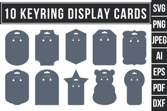 Download 10 Keyring Display Card Svg Bundle - Display card svg Collection