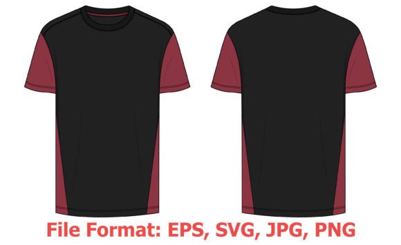 Download Black Color T Shirt Template Vector SVG. - T shirt template Collection