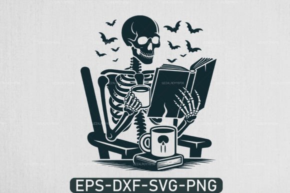 Download A Skeleton Reading Book Svg, Book Lover - Reading book svg Collection