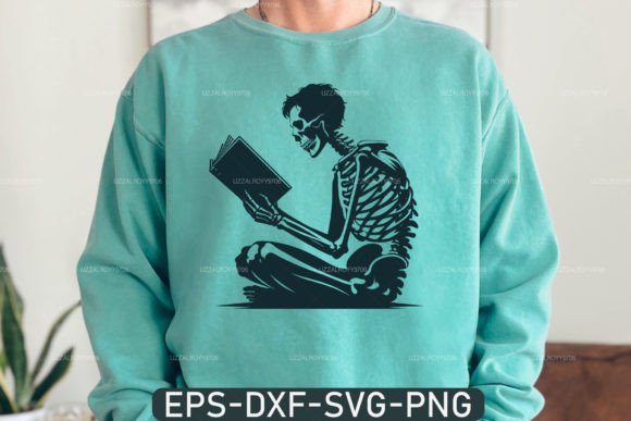 Download A Skeleton Reading Book Svg, Book Lover - Reading book svg Collection
