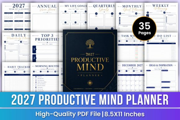 Download 2027 Productive Mind Planner Kdp - Productive Collection