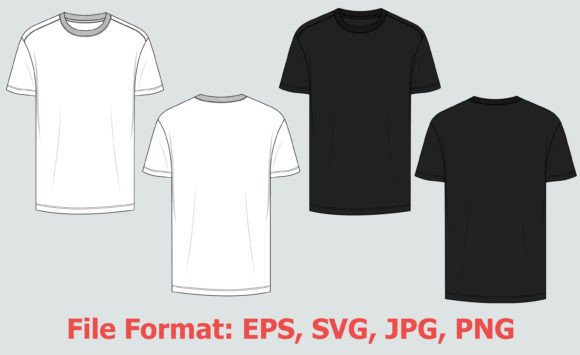 Download White and Black Color T Shirt Template - T shirt template Collection