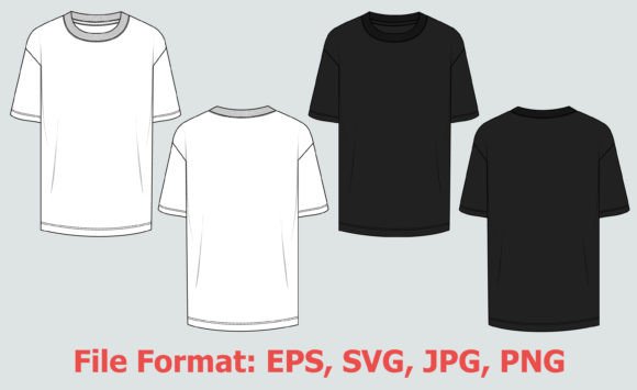 Download White and Black Color T Shirt Template - T shirt template Collection