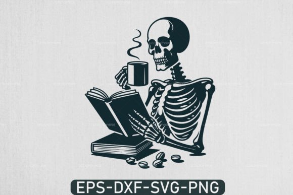 Download A Skeleton Reading Book Svg, Book Lover - Reading book svg Collection